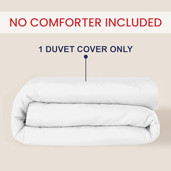 Kotton Culture 1 Pc 120" x 98" Duvet Cover Oversized King 100% Egyptian Cotton - 600 Thread Count Comforter Cover, Zipper Closure & Corner Ties - Fits Large King Inserts - White
