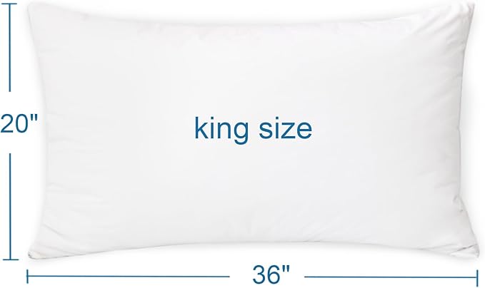 4 Pack Pillow Protectors with Zipper King Size Breathable & Noiseless Pillow Protector 100% Waterproof Pillow Cases 20''×36'' White Pillow Covers