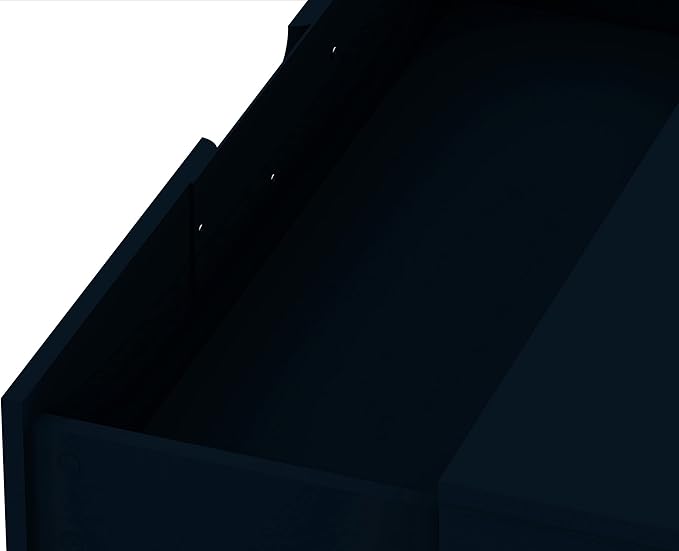 Manhattan Comfort Rockefeller 3-Drawer Dresser Set of 2, Entryway Wood Storage Cabinet, 32 Inch TV Stand Console Table, Anti Tip Kit Included for Bedroom, Nursery, Dorm, Living Room in Midnight Blue