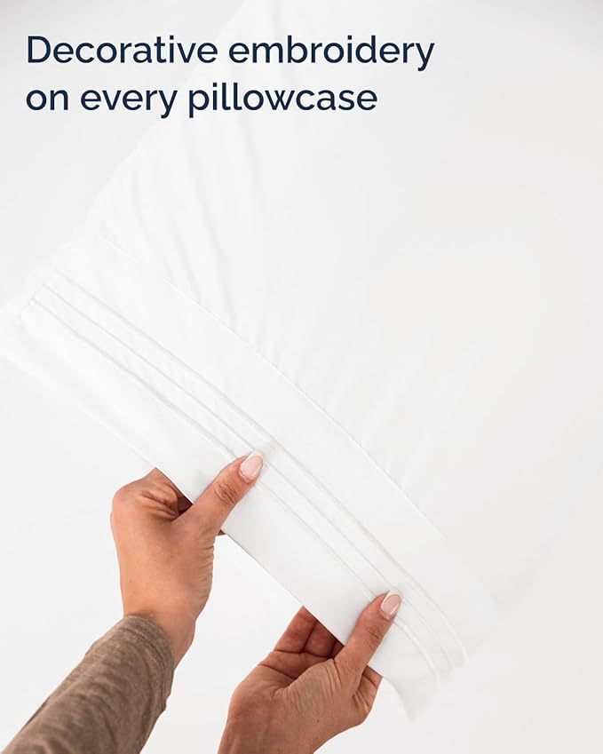 Twin Size 3 Piece Sheet Set - Comfy Breathable & Cooling Sheets - Hotel Luxury Bed Sheets for Women & Men - Deep Pocket, Easy-Fit, Extra Soft & Wrinkle Free Sheets - Antique White Oeko-Tex Bed Sheets