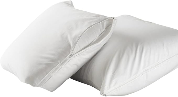Dependable Industries Deluxe Zippered Vinyl Pillow Covers 2-Pack - 20"x29" Waterproof Protectors, Ideal for Home, Hotel, Hospital - Long-Lasting Pillow Protection(bd5211)