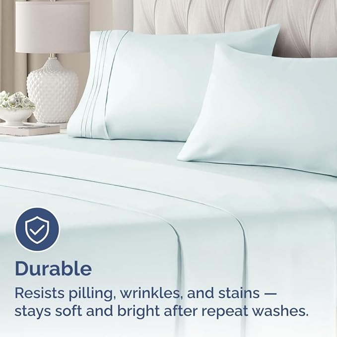 Standard Pillow Cases Set of 4 - Ultra Soft Hotel Quality Pillowcase Covers - Comfy Bedding for Women, Men, Kids & Teens - Machine Washable Pillow Protectors - 4 Piece Set - Standard Size Ice Blue