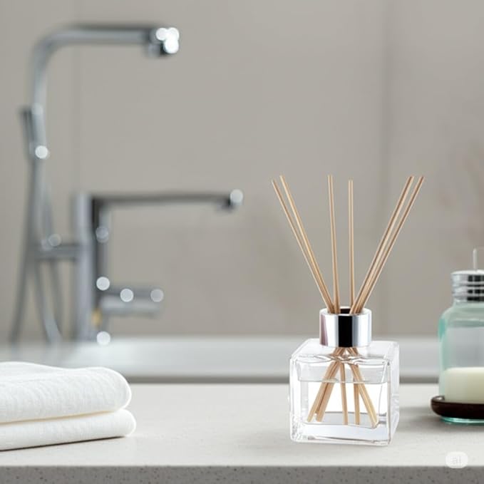 Hosley Reed Diffuser Set, 7.7 oz Lilac Scented Diffuser with Sticks Home Fragrance Reed Diffuser for Spa, Reiki, Yoga, Office Decor, Bedroom Bathroom Living Room Decor & Ideal Wedding Gift