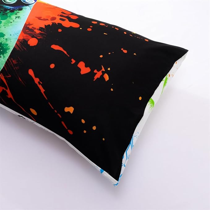 NTBED Tie Dye Gaming Body Pillow Cover Game Console Microfiber Gamer Bedding Pillowcase with Envelope Closure for Boys Kids Adults(20"x54",Multi)