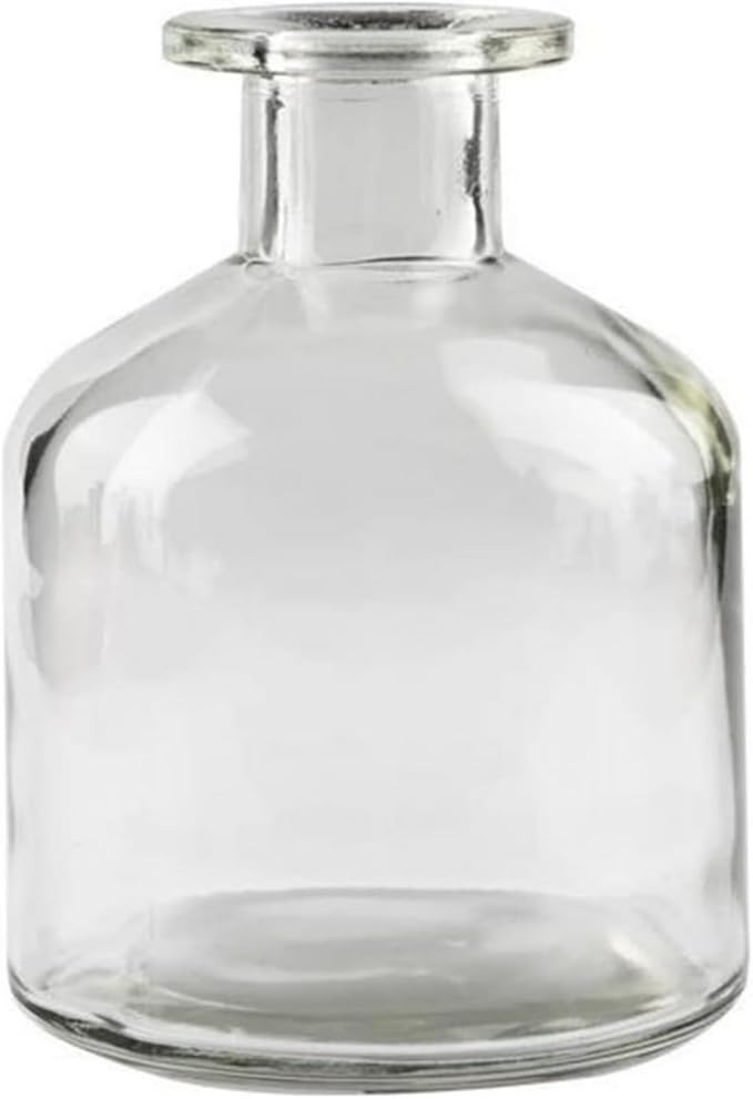 Glass Bud Vase Empty Glass Diffuser Bottles Refillable Aromatherapy Jars Small Vases for Flowers Vases Centerpiece for Wedding Home Essential Oils Office Table Decor (Clear)