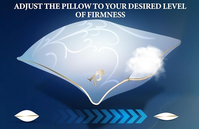 Royal Therapy Pillows King Size Set of 2, Down Alternative Bed Pillows, Adjustable King Size, Jacquard Cotton, for All Sleepers, Side Sleeper Pillow, 2 Pack