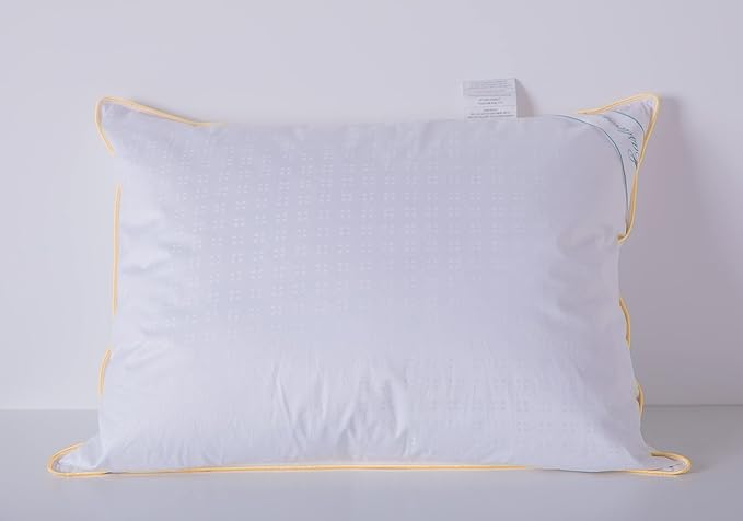 Goose Down Feather Pillows Standard Size One Pillow 100% Cotton Classic White Supportive Cool Bed Pillows for Back Side Stomach Sleepers