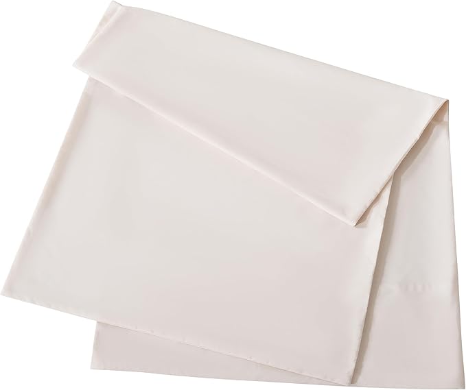 WhatsBedding Body Pillow Cover Cotton Fabric, Long Pillowcase Breathable & Skin-Friendly, Envelope Closure - Beige (20x54 inch)