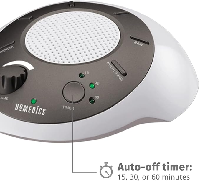 Homedics SoundSleep White Noise Sound Machine, Gold, Small Travel Sound Machine with 6 Relaxing Nature Sounds, Portable Sound Therapy for Home, Office, Nursery, Auto-Off Timer, by Homedics (Pack of 3)