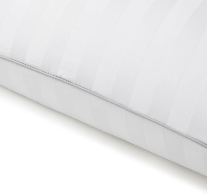 Martha Stewart Hotel Collection Bed Pillows 100% Cotton 500 Thread Count Damask Stripe Embroidered King Size (Pack of 6)