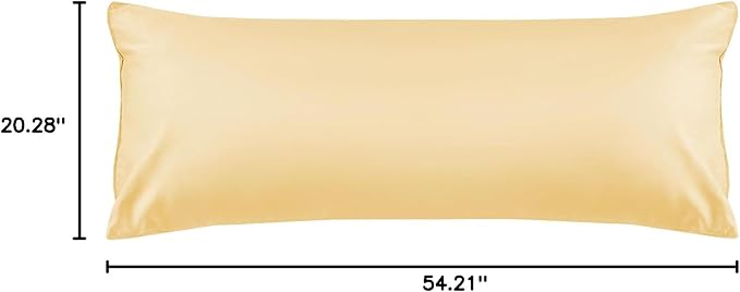 Warmstar Cotton Body Pillow Cover 1 Pack, 600 Thread Count Body Pillow case 20"x54", Long Body Pillow Case Cover Soft Breathable with Envelope Closure,Mustard Yellow