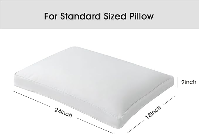 STONECREST Gusseted Pillow Protector - 1 PC, Zipper Premium Gusset Pillow Encasement Covers(400tc Sateen-Gusset, Standard)