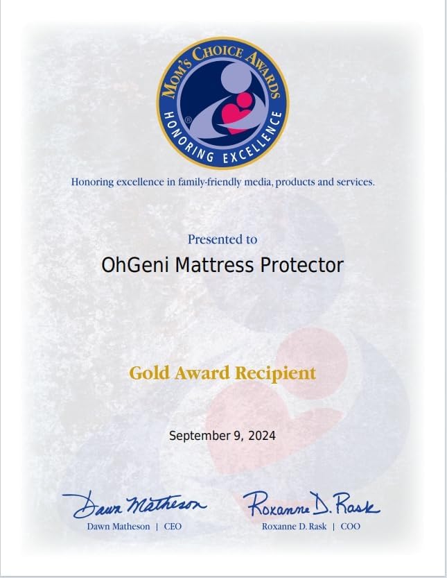 OhGeni 100% Waterproof Queen Size Mattress Protector,Soft Mattress Pad, Cooling Breathable Fitted Sheets,Washable Bed Cover,Non-Slip Deep Pocket,Noiseless for Bedroom