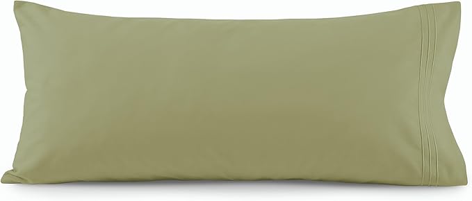 Elegant Comfort Luxury Ultra-Soft 1-Piece Body Pillowcase - 1500 Premium Hotel Quality Microfiber Double Brushed - Wrinkle Resistant, Body Pillowcase Size, Sage/Green