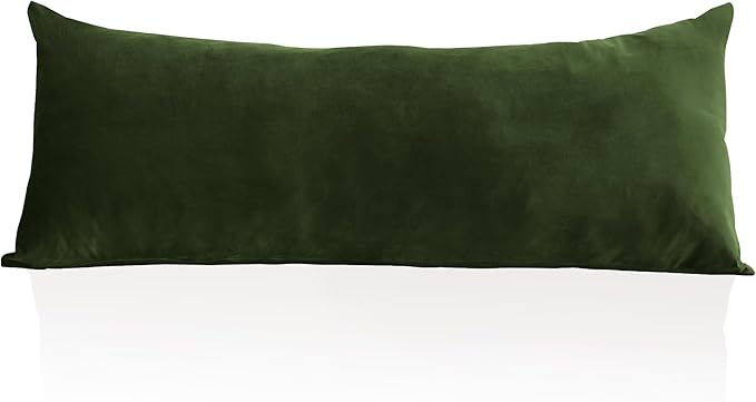 StangH Moss Green Body Pillowcover Christmas Velvet Pillowcase for Bed Couch, Super Soft Pillow Cover with Hidden Zipper for Pregancy/Back Neck Pain, 20 x 54-inch, 1 Piece