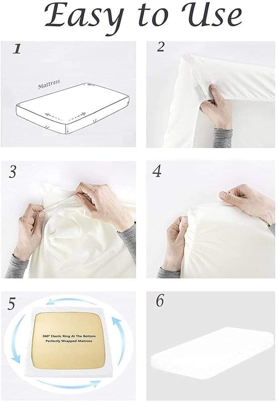 Rajlinen Flex Top King Sheet Set for Adjustable Bed, Split Head King Sheets 34 Inch Split, 100% Cotton, Deep Pocket 16 Inch, Light Blue Solid
