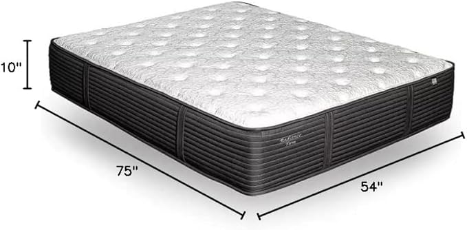 Mielmoon & Elegance Hybrid Mattress Heavy Duty Support-Firm Premium Luxury Motion Isolation/White-Black Natural Latex/Back Pain Relief, Made in USA (Firm,Full)