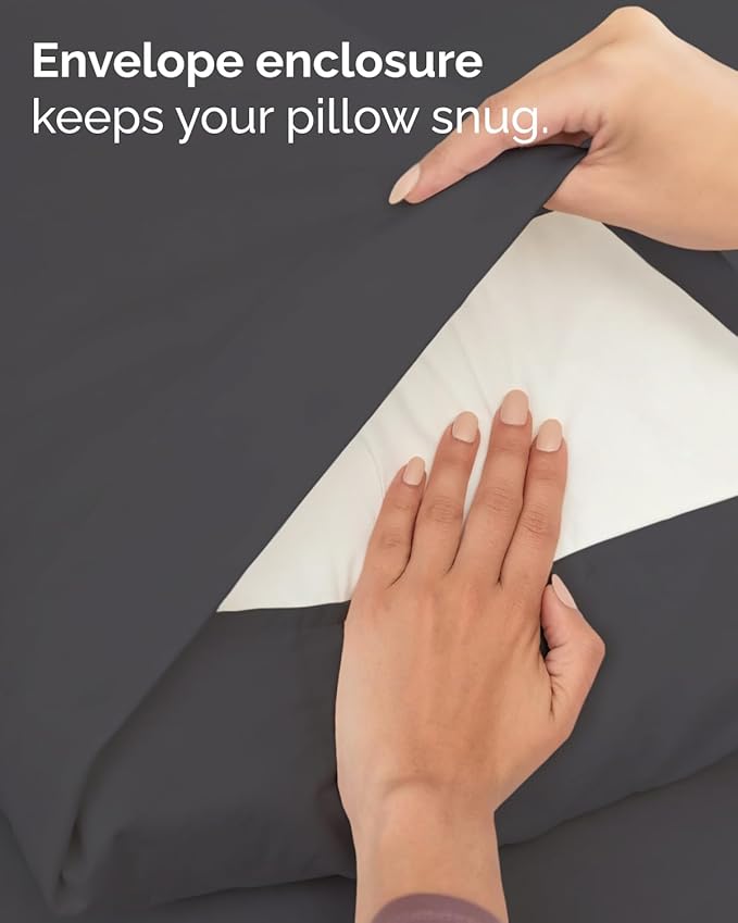 Twin XL 4 Piece Sheet Set - Comfy Breathable & Cooling - Hotel Luxury Bedding for Women, Men, Kids, Teens & Children - 1 Flat & 1 Fitted Sheet & 2 Pillowcases w/ Deep Pockets, Wrinkle Free - Dark Grey