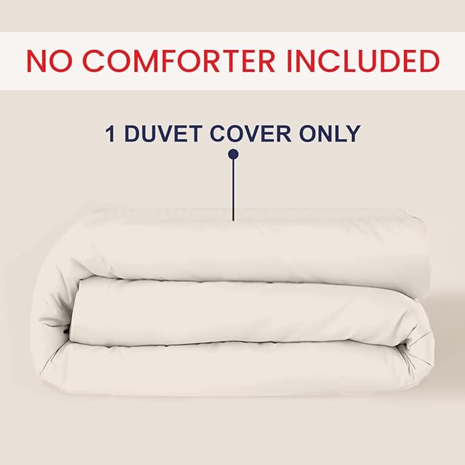 Kotton Culture 1 Pc Duvet Cover King Size-100% Egyptian Cotton 600 Thread Count Ultra Soft Premium Durable Comforter Cover Zipper Closure & Corner Ties - (Butter,104" X 94")