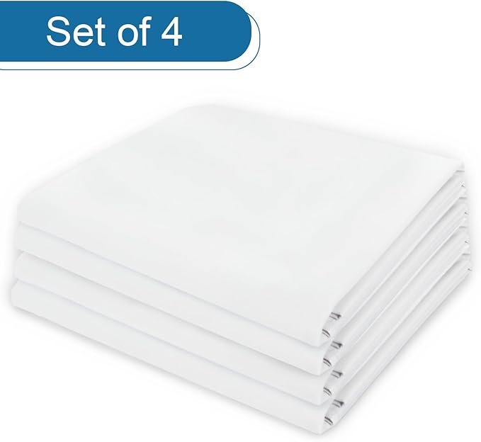 4 Pack Pillow Protectors with Zipper Standard Size Breathable & Noiseless Pillow Protector 100% Waterproof Pillow Cases 20''×26'' White Pillow Covers