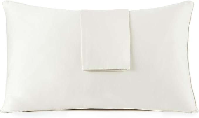 Organic Cotton Pillow Protector - 100% Waterproof Pillow Protector Standard Size GOTS & Fairtrade Certified - 140GSM Thicker Hypoallergenic Soft Breathable Cover with Edge Piping - 2 Pack (Standard)