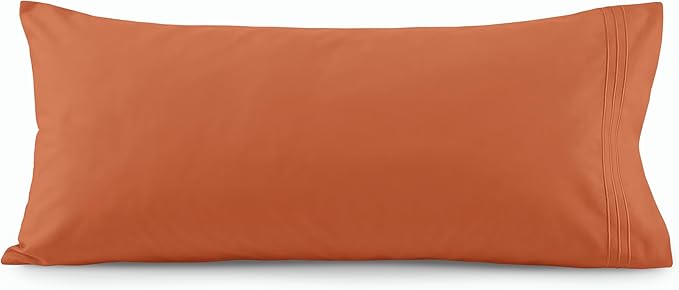 Elegant Comfort Luxury Ultra-Soft 1-Piece Pillowcase Set - 1500 Premium Hotel Quality Microfiber Double Brushed - Wrinkle Resistant, Body Pillowcase Size, Coral