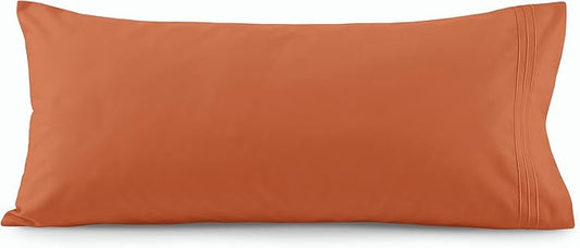 Elegant Comfort Luxury Ultra-Soft 1-Piece Pillowcase Set - 1500 Premium Hotel Quality Microfiber Double Brushed - Wrinkle Resistant, Body Pillowcase Size, Coral