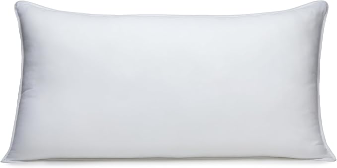 Amazon Basics Down Alternative Bed Pillows for Back and Side Sleepers, Medium Density, King Size, 36" x 20", White, 2-Pack