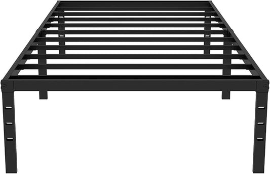 FONTOI Twin Bed Frames, 18 Inch Twin Size Metal Bed Frame with Underbed Storage Space, Heavy Duty Metal Slat Support, Platform Bed with No Box Spring Needed, Noise-Free & Easy Assembly, Black