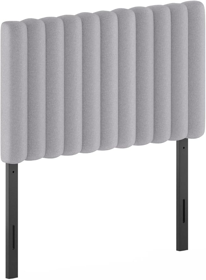 Furinno Roanne Upholstered Tufted Headboard, Twin, Glacier