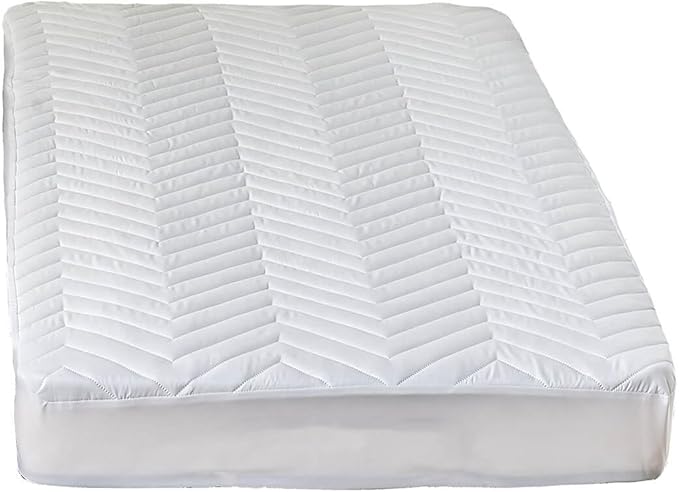 Kingnex Quilted Waterproof RV Bunk Mattress Protector Pad for 30 x 75 Narrow Twin Bed Cot Size Fitted Sheet Style Matress Cover