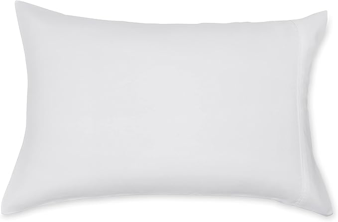 Amazon Basics Lightweight Super Soft Easy Care Microfiber Pillowcases, Standard size, 30" L x 20" W, Set of 2, Bright White, Pillows Not Included