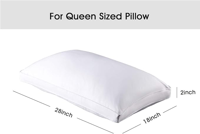 STONECREST Gusseted Pillow Protector - 1 PC, Zipper Premium Gusset Pillow Encasement Covers(300tc Sateen-Gusset, Queen)