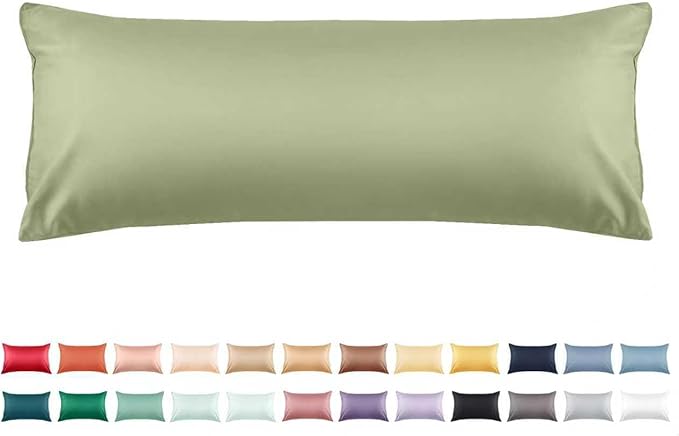 Warmstar Cotton Body Pillow Cover 1 Pack, 600 Thread Count Body Pillow case 20"x54" Soft Breathable with Envelope Closure,Sage Green