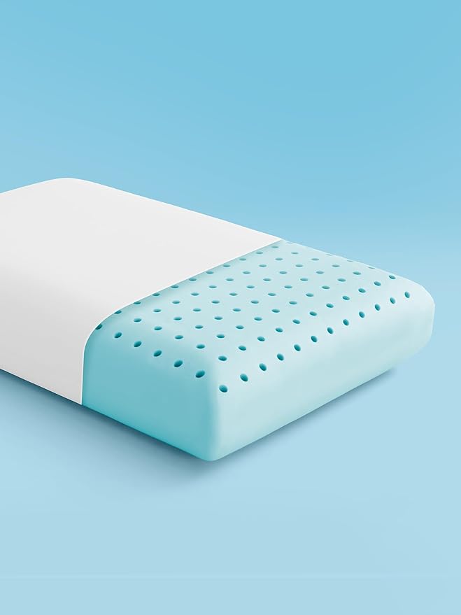 SLEEP ZONE Cooling Memory Foam Pillow - Odorless, Breathable, Skin-Friendly with Superior Support for Back, Stomach or Side Sleepers, Home, Hotel, Hospital Essentials (White, King, 2 Pack)