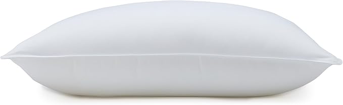 Amazon Basics Down Alternative Pillow for Side and Back Sleepers, Medium Density, Standard Size, 26" x 20", 2-Pack, White