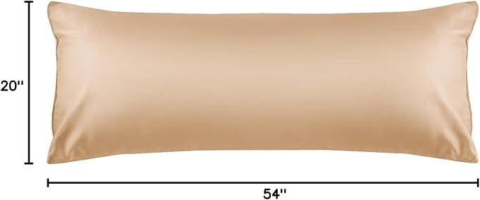 Warmstar Cotton Body Pillow Cover 1 Pack, 600 Thread Count Body Pillow case 20"x54", Long Body Pillow Case Cover Soft Breathable with Envelope Closure,Khaki