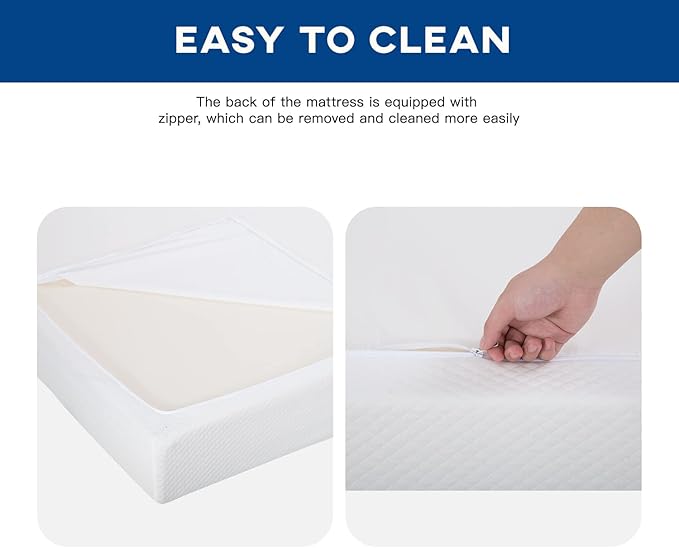 FDW | 10 Inch Full Mattress | Medium Firm | Gel Memory Foam Mattress | White | Bed in a Box, CertiPUR-US Certified | Pressure Relief, Cooling Ventilated Foam | Washable Removable Cover