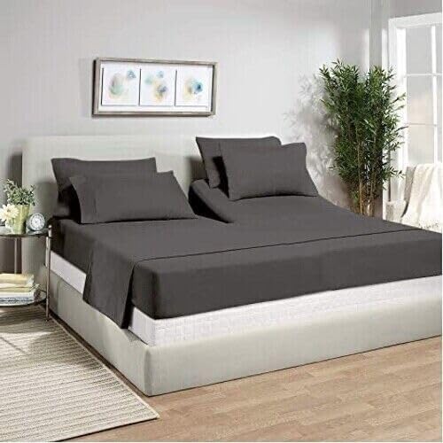 Split King Size Sheet Set - Egyptian Quality Ultra-Soft Bed Sheets - Double Brushed - Deep Pockets- Easy Fit - 5 Piece Set- Fade Resistant