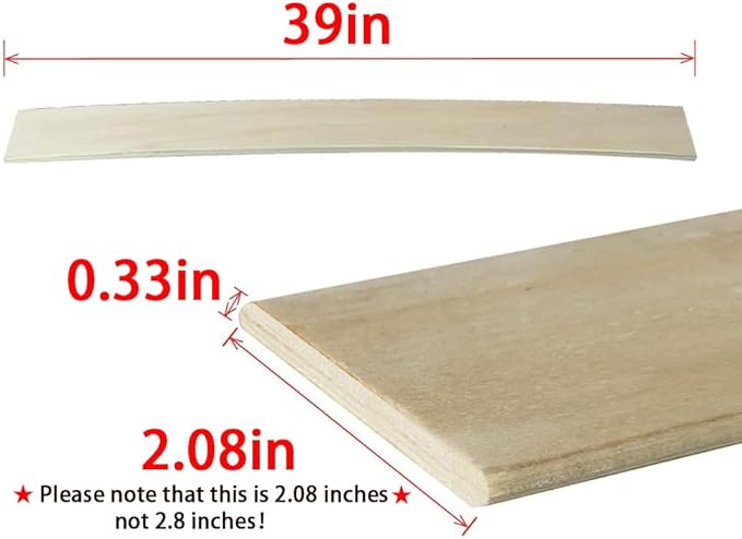 Slatted Bed Base Replacement Plywood Slats for Metal Bed Frame Repair, Suitable for Bed Frames/Sofa/Mattress Foundation/Platform Beds (39.4" L x 0.33" W x 2.08" Th/10 Pack)
