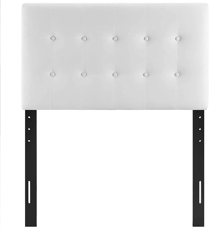 Modway Emily Twin Biscuit Tufted Performance Velvet Headboard, White
