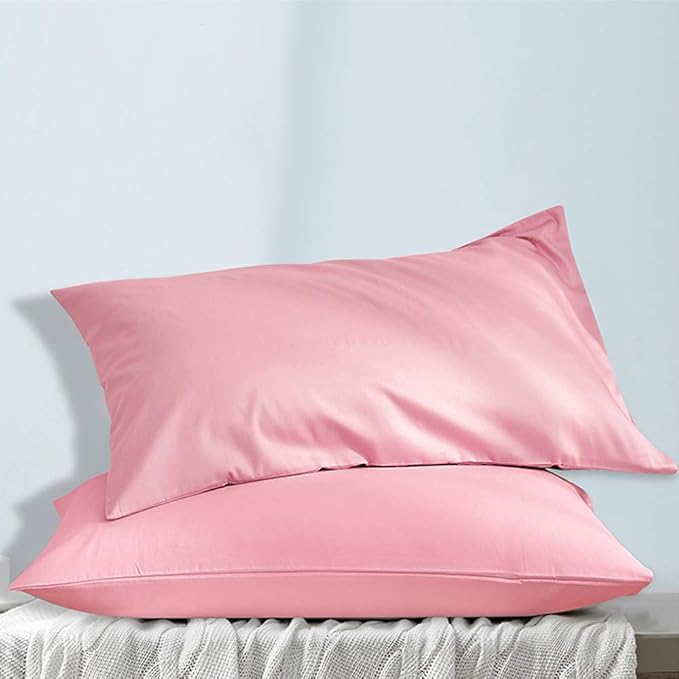 NTBAY King Pillowcase Set - 2 Pack Brushed Microfiber 20x36 Pillowcases - Soft, Wrinkle-Free, Fade-Resistant, Stain-Resistant, Pink Pillowcases with Envelope Closure - 20x36 Inches, Pink