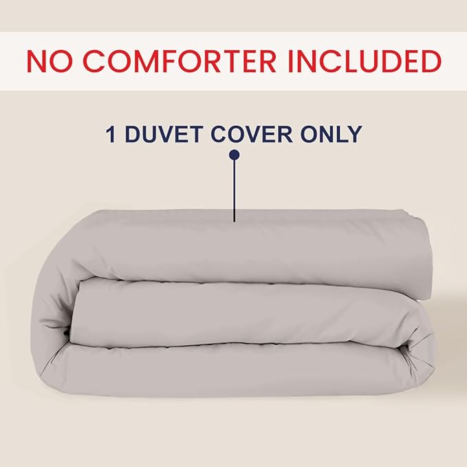 Kotton Culture 1 Pc Duvet Cover Queen Size/Full Size-100% Egyptian Cotton 600 Thread Count Ultra Soft Premium Durable Comforter Cover Zipper Closure & Corner Ties- (Dove Grey, 90" X 90")