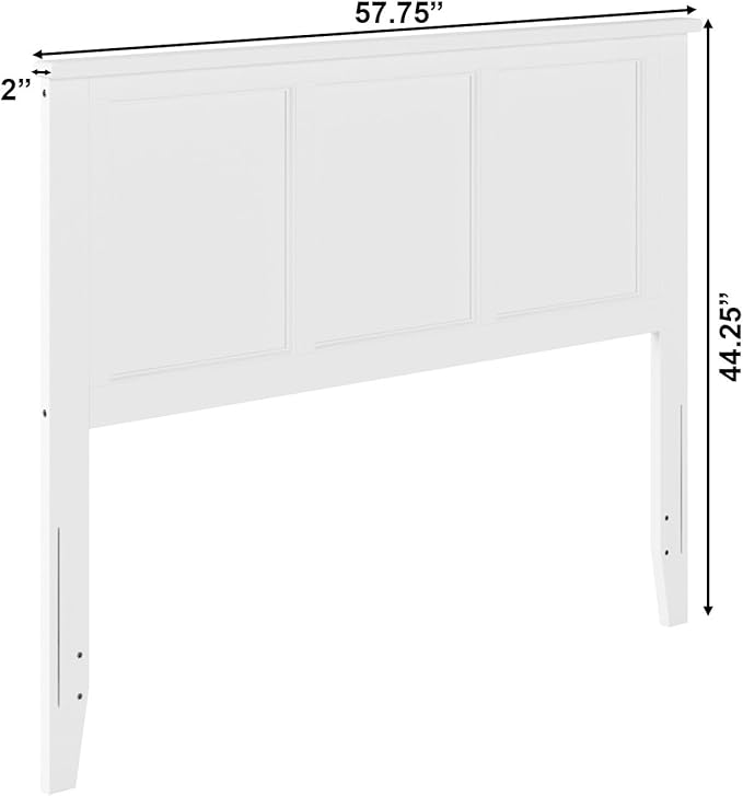 AFI, Madison Full Solid Wood Panel Headboard, White