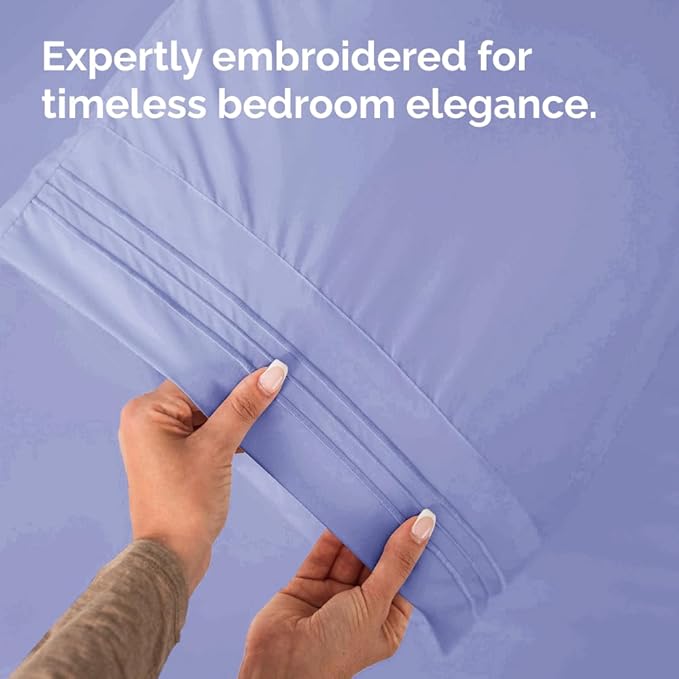 Body Pillowcases Set of 2-20x54 Long Body Pillow Case - Soft Body Pillow Cover for Sleeping & Side Sleepers - Comfy, Wrinkle & Fade Free - Machine Washable w/Envelope Enclosure Lavender