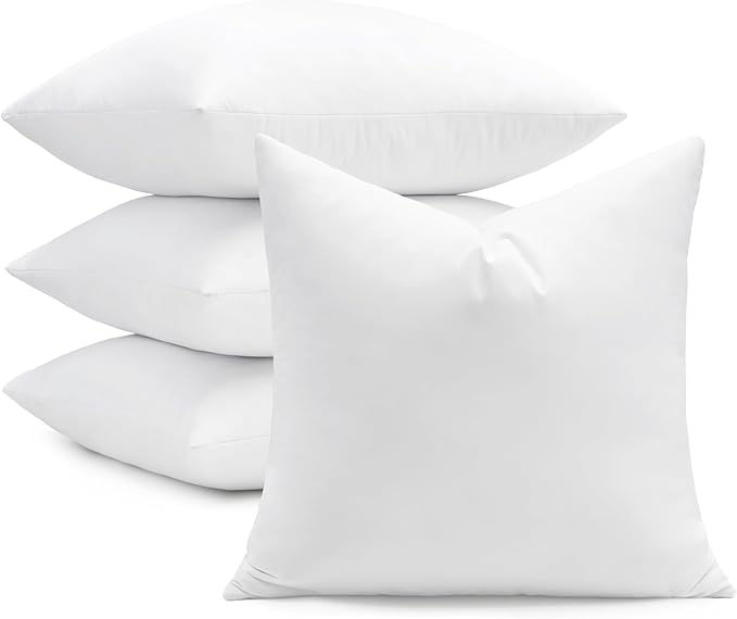 puredown® 20x20 Feather Down Pillow Inserts, 4 Pack Throw Pillow Inserts for Couch, Chairs, Office, Apartments