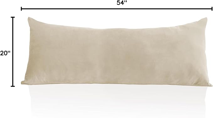 StangH Beige Velvet Body Pillow Cover Super Soft Large Pillowcase for Pregancy/Baby, Home Decoration for All Seasons Sofa Bedroom Theater, 20 x 54-inch, 1 Piece