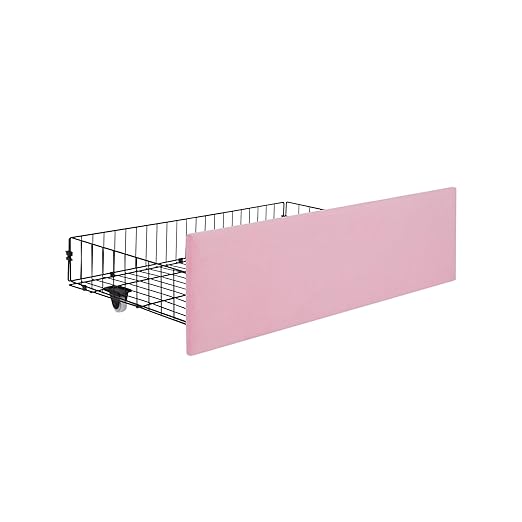 VECELO Full Bed Frame Upholstered Platform with 4 Drawers&Fabric Headboard,Wooden Slats Support/No Box Spring Needed/Mattress Foundation,Pink