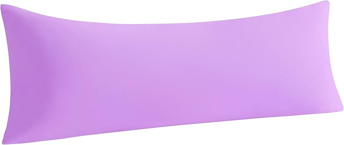 NTBAY Body Pillowcase - Brushed Microfiber 20x54 Pillowcase - Soft, Wrinkle-Free, Fade-Resistant, Stain-Resistant, Light Purple Body Pillow Cover with Envelope Closure - 20x54 Inches, Light Purple