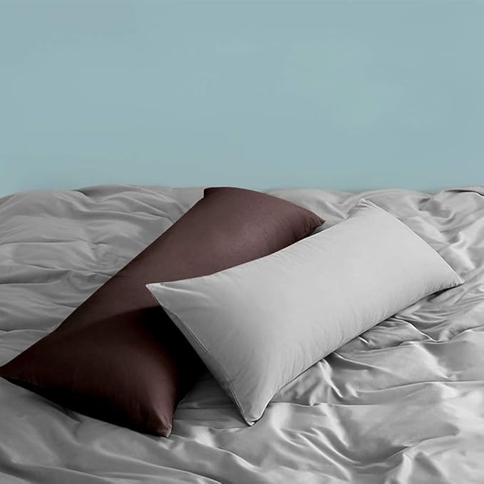 FLXXIE Body Pillow Cover - Super Soft Microfiber 20x54 Body Pillow Case - Envelope Closure, Wrinkle, Stain Resistant 20x54 Long Pillowcase, Dark Brown